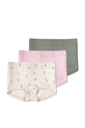 short - ecru/groen/roze (set van 3)