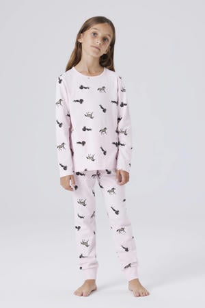 pyjama met all over print lichtroze
