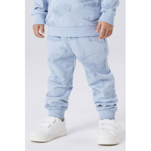 NAME IT MINI joggingsbroek blauw Jongens Katoen All over print - maat 80 afbeelding