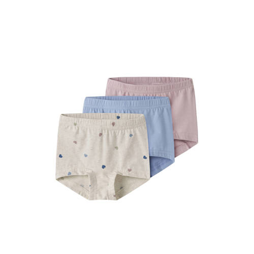 NAME IT MINI hipster - set van 3 ecru/blauw/roze Slip Meisjes Stretchkatoen - maat 116 afbeelding