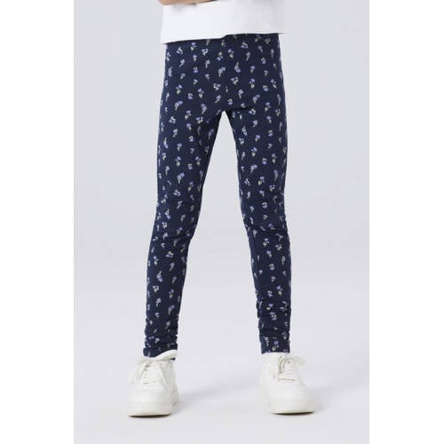 NAME IT KIDS slim gebloemde legging Blauw Meisjes Stretchkatoen Bloemen - maat 146 afbeelding