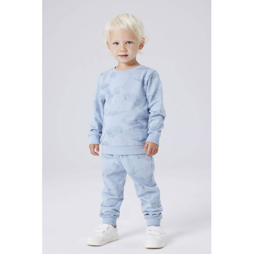 NAME IT MINI sweater Blauw Jongens Katoen Ronde hals All over print - maat 110 afbeelding