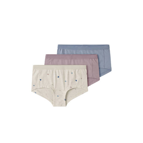 NAME IT KIDS hipster - set van 3 ecru/roze/blauw Slip Meisjes Stretchkatoen - maat 146/152 afbeelding