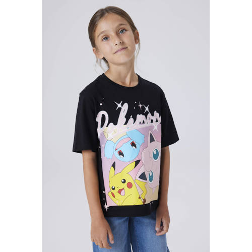 NAME IT KIDS Pokemon T-shirt zwart Meisjes Katoen Ronde hals Personage - maat 146/152 afbeelding