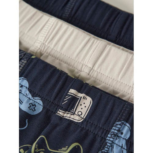 NAME IT MINI boxershort - set van 3 donkerblauw/ecru Jongens Stretchkatoen - maat 116 afbeelding