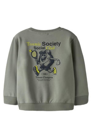 sweater met backprint groen