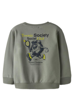 sweater met backprint groen