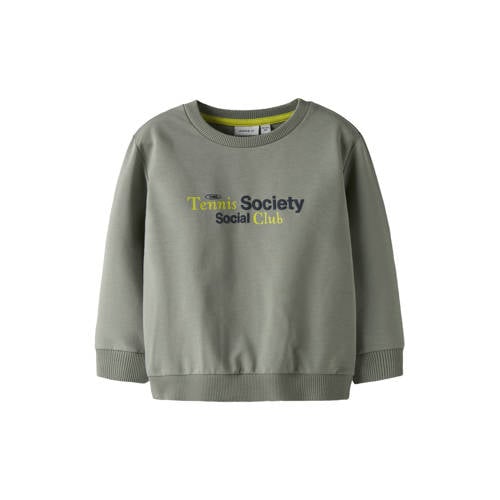 NAME IT MINI sweater met backprint groen Backprint - maat 110 afbeelding