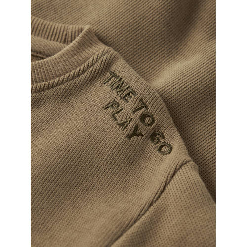 NAME IT MINI sweater bruin Jongens Katoen Ronde hals Effen - maat 98 afbeelding