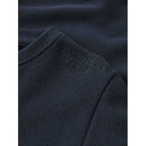 NAME IT MINI sweater donkerblauw Jongens Katoen Ronde hals Effen - maat 110 afbeelding