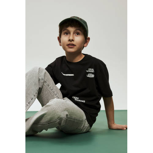 NAME IT KIDS T-shirt met backprint zwart Jongens Katoen Ronde hals Backprint - maat 116 afbeelding