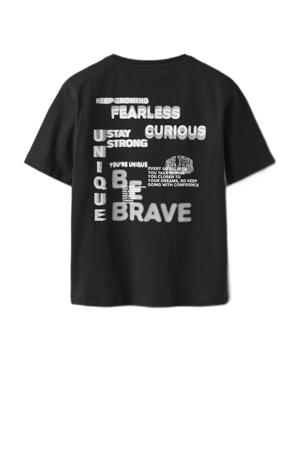 T-shirt met backprint zwart