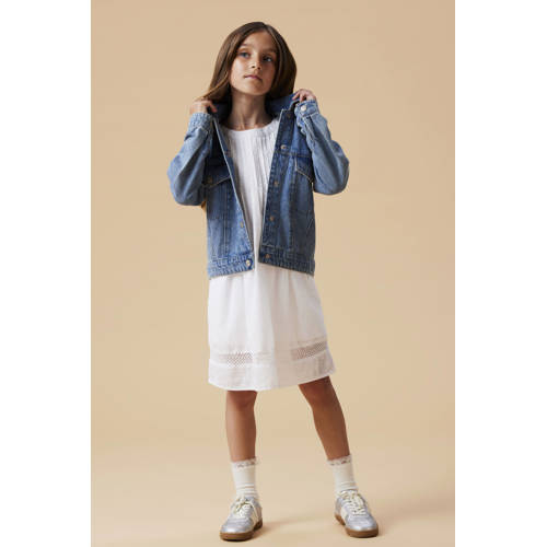 NAME IT KIDS spijkerjas medium bue denim Blauw Meisjes Katoen Klassieke kraag - maat 128 afbeelding