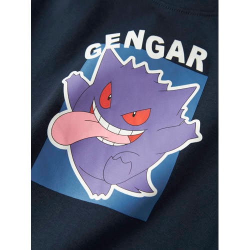 NAME IT KIDS Pokemon T-shirt met backprint donkerblauw Jongens Stretchkatoen Ronde hals - maat 122/128 afbeelding