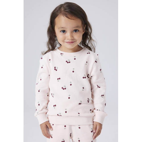 NAME IT MINI sweater met hartjes roze Meisjes Katoen Ronde hals Hartjes - maat 110 afbeelding