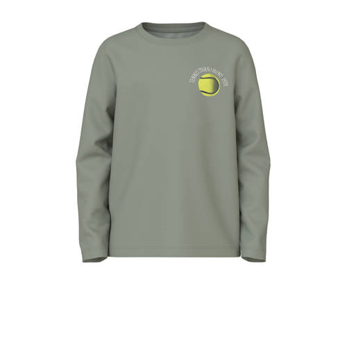 NAME IT KIDS longsleeve groen Jongens Stretchkatoen Ronde hals Printopdruk - maat 146/152 afbeelding