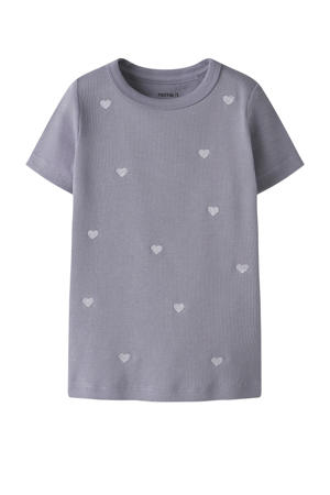 T-shirt met hartjes paars
