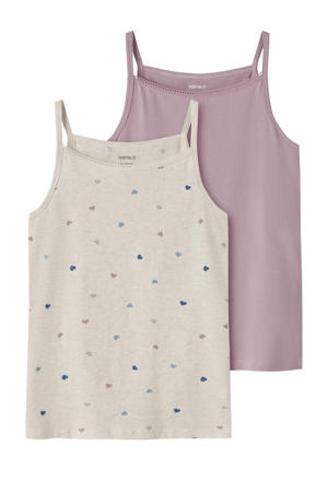 singlet - ecru/roze (set van 2)