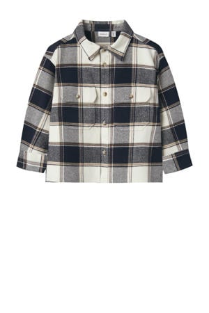 geruit overshirt donkerblauw