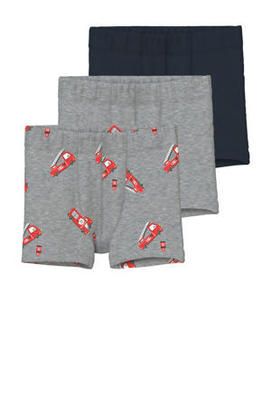 boxershort - grijs melange/zwart (set van 3)