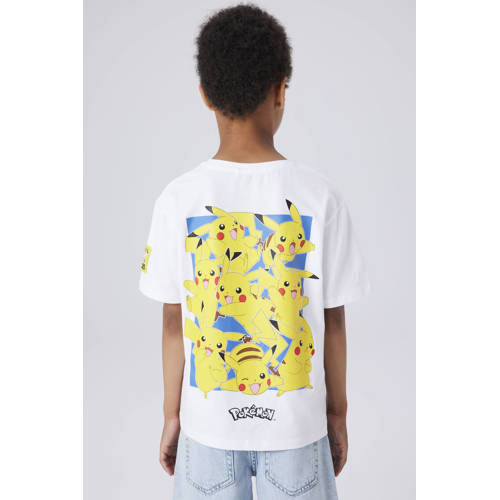 NAME IT KIDS Pokemon T-shirt met backprint wit Jongens Stretchkatoen Ronde hals - maat 122/128 afbeelding