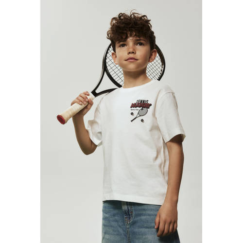NAME IT KIDS T-shirt met backprint wit Jongens Katoen Ronde hals Backprint - maat 146/152 afbeelding