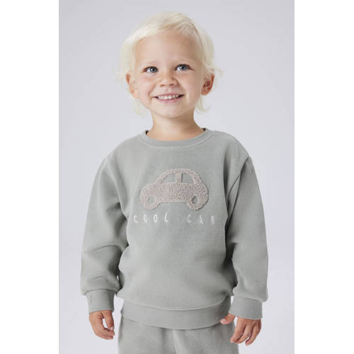 NAME IT MINI sweater groen Jongens Katoen Ronde hals Printopdruk - maat 110 afbeelding