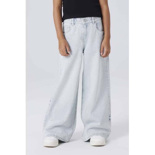 NAME IT KIDS wide leg jeans light blue denim Blauw Meisjes Katoen - maat 164 afbeelding