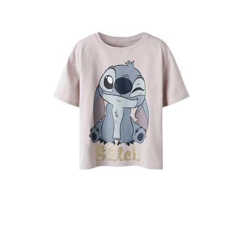 NAME IT KIDS Lilo & Stitch T-shirt lila Paars Meisjes Stretchkatoen Ronde hals - maat 158/164 afbeelding