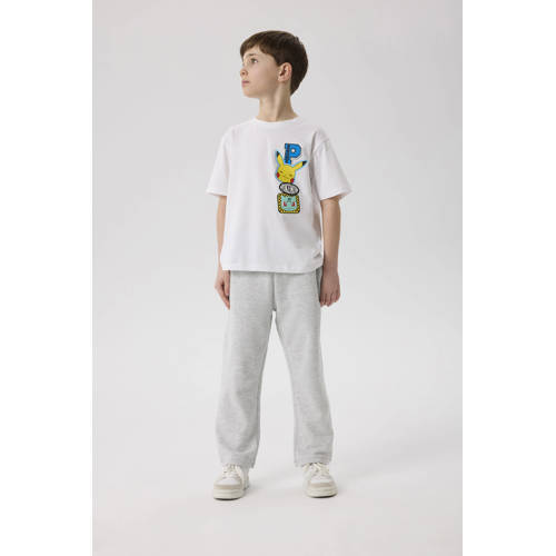 NAME IT KIDS Pokemon T-shirt wit Jongens Stretchkatoen Ronde hals Personage - maat 122/128 afbeelding