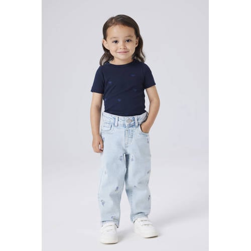 NAME IT MINI mom jeans light blue denim Blauw Meisjes Stretchkatoen Bloemen - maat 80 afbeelding