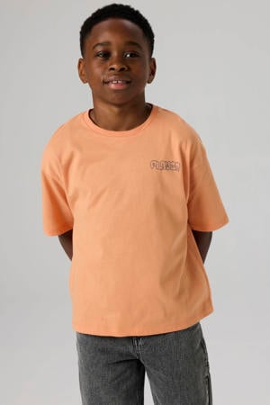T-shirt met backprint oranje