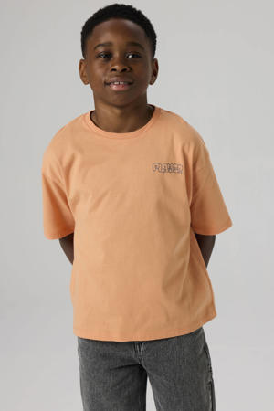 T-shirt met backprint oranje