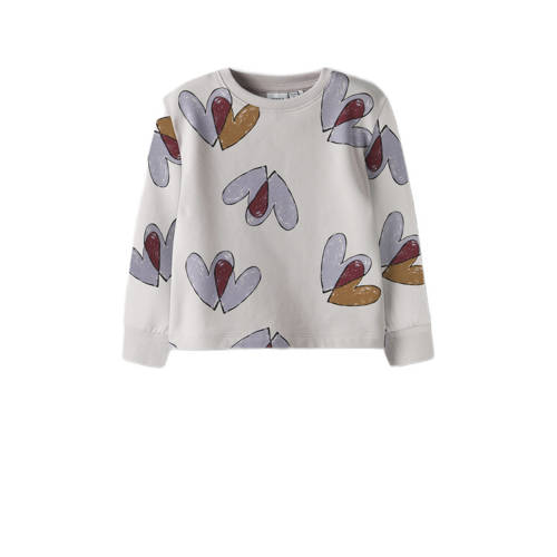 NAME IT MINI sweater lila Paars All over print - maat 92 afbeelding