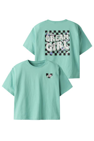 T-shirt met backprint mintgroen