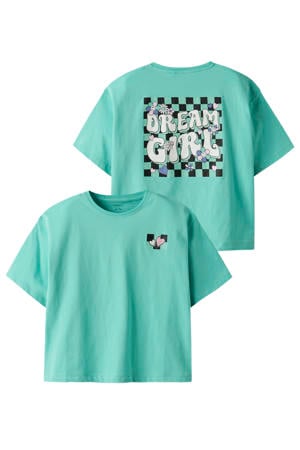 T-shirt met backprint mintgroen