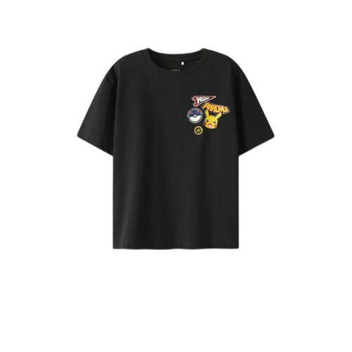 NAME IT KIDS Pokemon T-shirt zwart Jongens Stretchkatoen Ronde hals Personage - maat 122/128 afbeelding