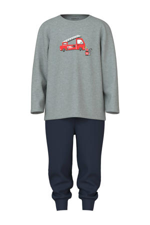 pyjama grijs melange/donkerblauw
