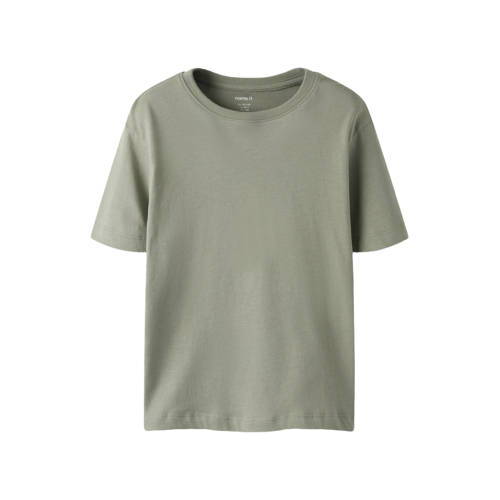 NAME IT KIDS T-shirt grijs Jongens Katoen Ronde hals Effen - maat 116 afbeelding
