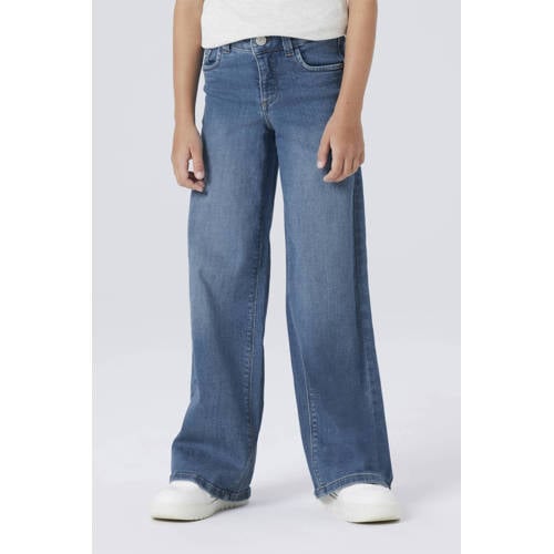 NAME IT KIDS wide leg jeans Medium blue denim Blauw Meisjes Stretchkatoen - maat 92 afbeelding