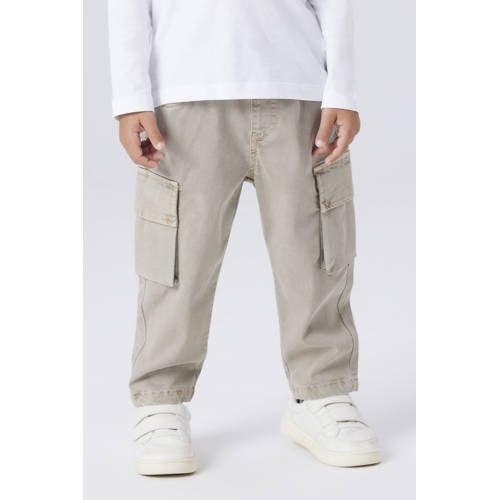NAME IT MINI cargobroek bruin Jongens Katoen Effen - maat 128 afbeelding
