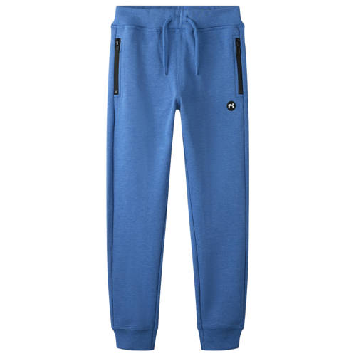 NAME IT KIDS regular fit joggingbroek hardblauw Jongens Katoen Effen - maat 158 afbeelding