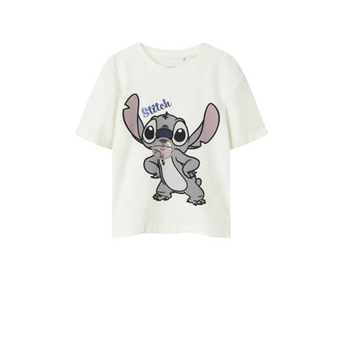 NAME IT KIDS Lilo & Stitch T-shirt wit Meisjes Stretchkatoen Ronde hals - maat 158/164 afbeelding
