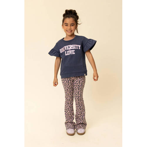 LOOXS little flared broek met panterprint lila Paars Meisjes Katoen Panterprint - maat 92 afbeelding