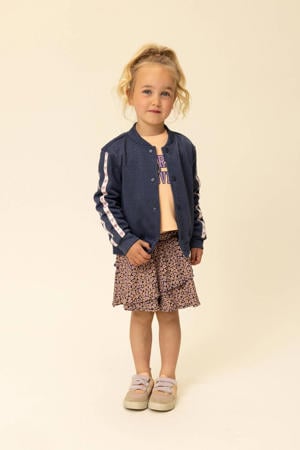 jasje voor binnen met backprint donkerblauw met glitter