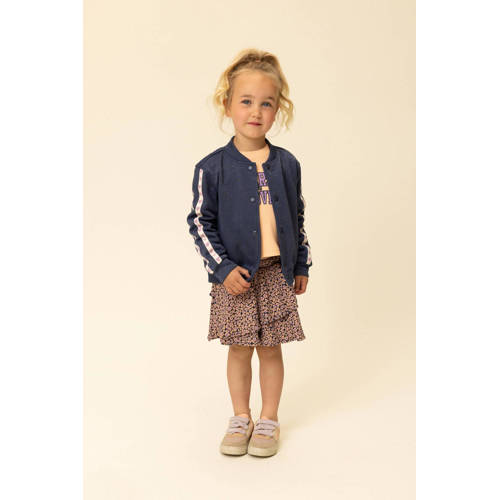 LOOXS little jasje voor binnen met backprint donkerblauw met glitter Meisjes Katoen Ronde hals - maat 134 afbeelding
