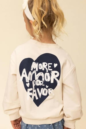 sweater met backprint ecru