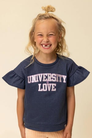 T-shirt donkerblauw met glitter