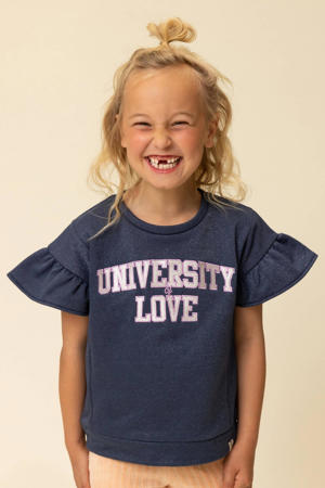 T-shirt donkerblauw met glitter