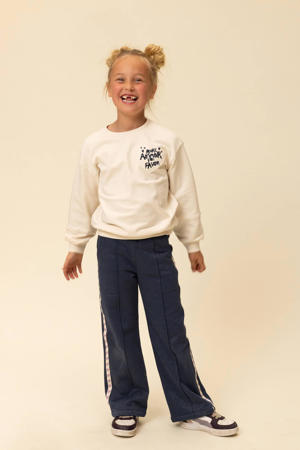 straight joggingbroek met hartjes donkerblauw